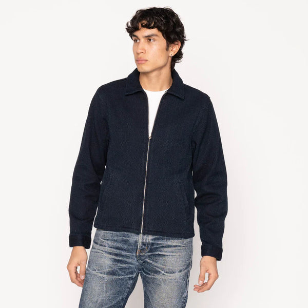 Naked & Famous - Zip Chore Coat - Indigo Sashiko-Dutil Denim