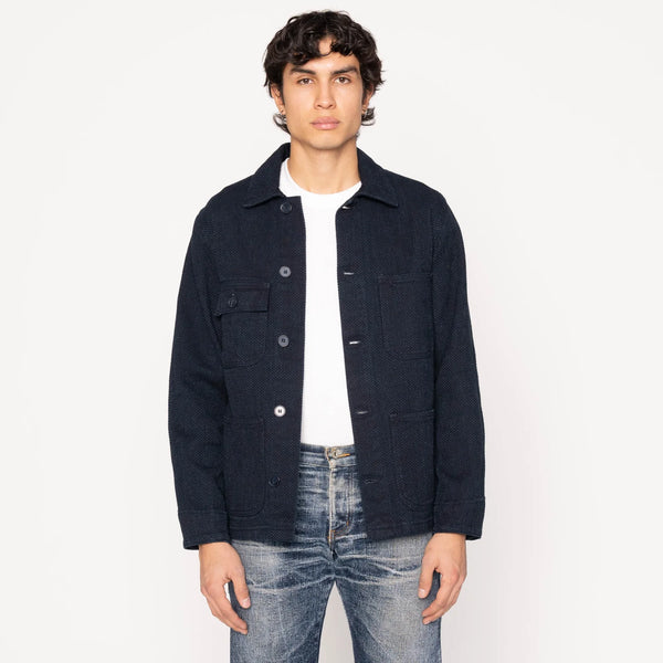 Naked & Famous - Chore Coat - Indigo Sashiko-Dutil Denim