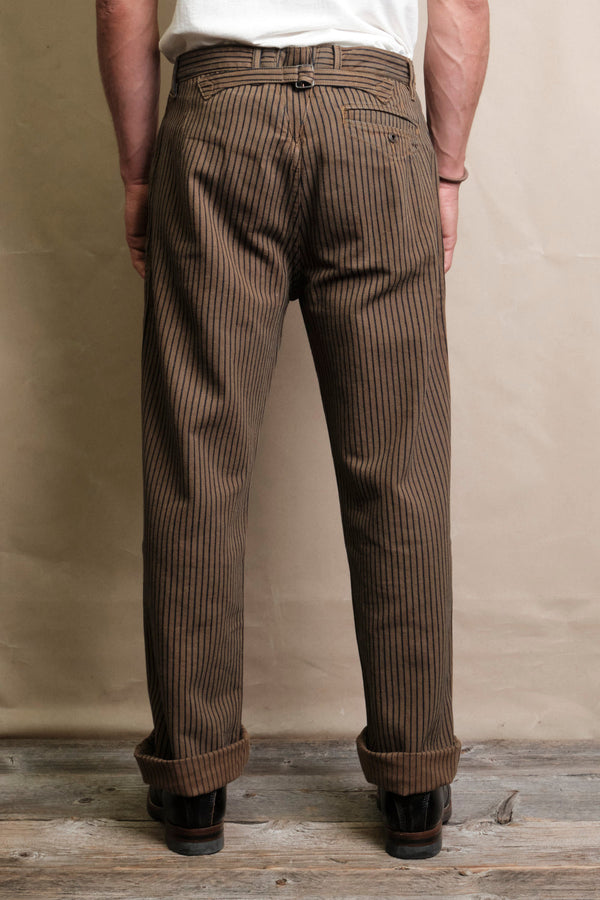 Freenote - Western Pant - Brown Herringbone Dobby-Dutil Denim