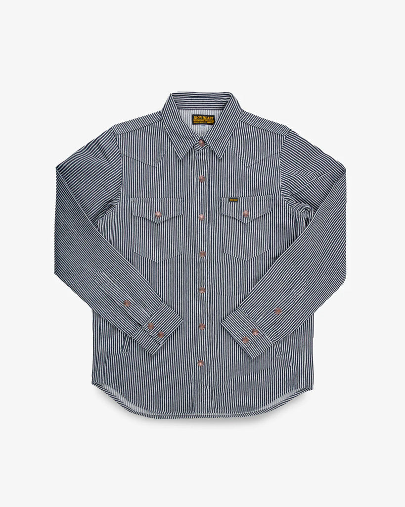 Iron Heart -12oz Hickory Stripe CPO Shirt Indigo– Dutil Denim