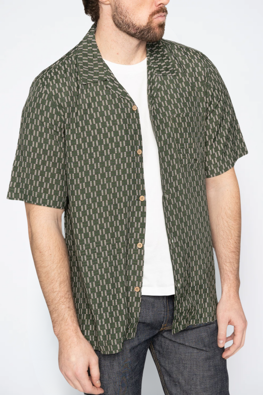 Aloha Shirt - Weave Print - Green