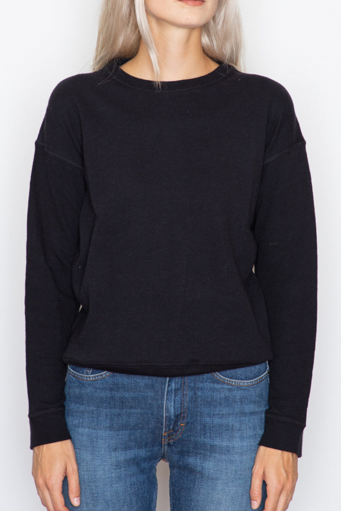 Ladies Sweaters - Naked & Famous - Women's Weekend Crew - Black