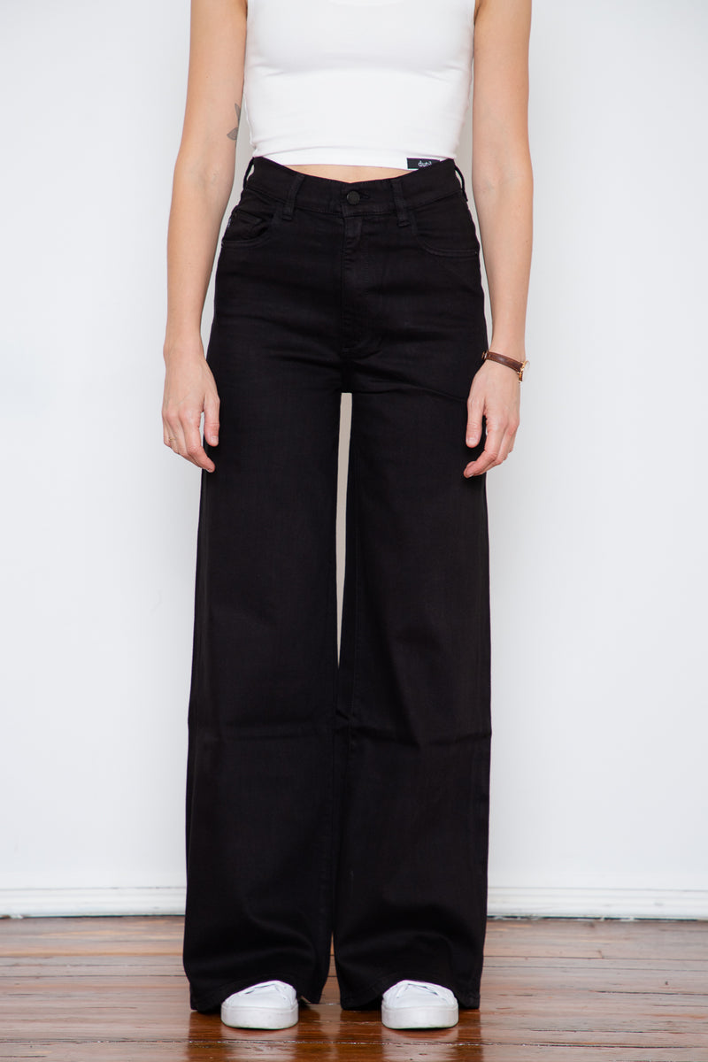 Hepburn wide leg jeans-DL1961 - Hepburn Wide Leg - Jet Black-Dutil