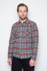Iron Heart - Western Shirt - 12oz Slubby Heavy Flannel Herringbone Check Grey
