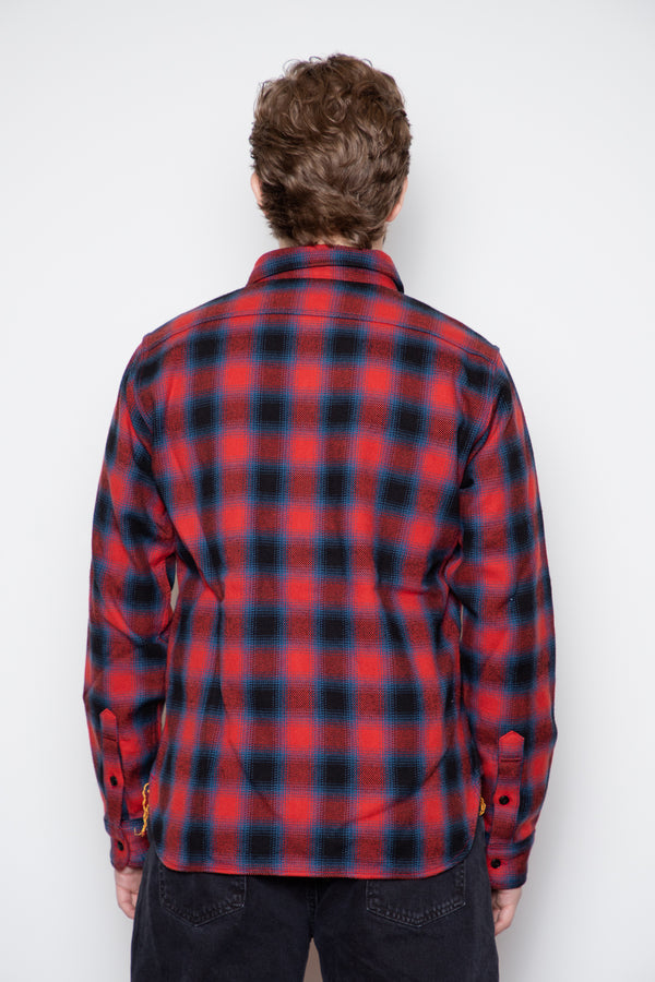 Iron Heart - Work Shirt - Ultra Heavy Flannel Ombré Check Red