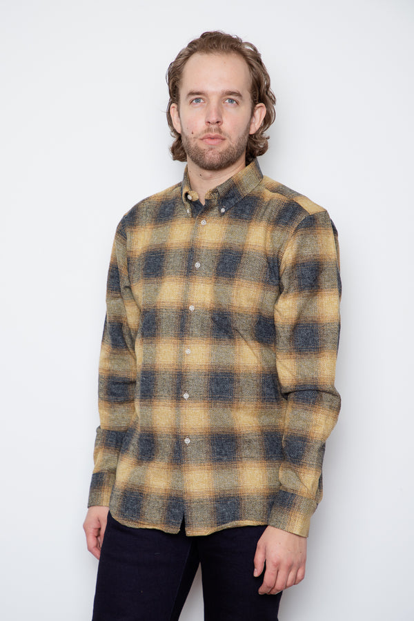 Naked & Famous - Easy Shirt - Tweedy Cotton Vintage Brushed Yellow