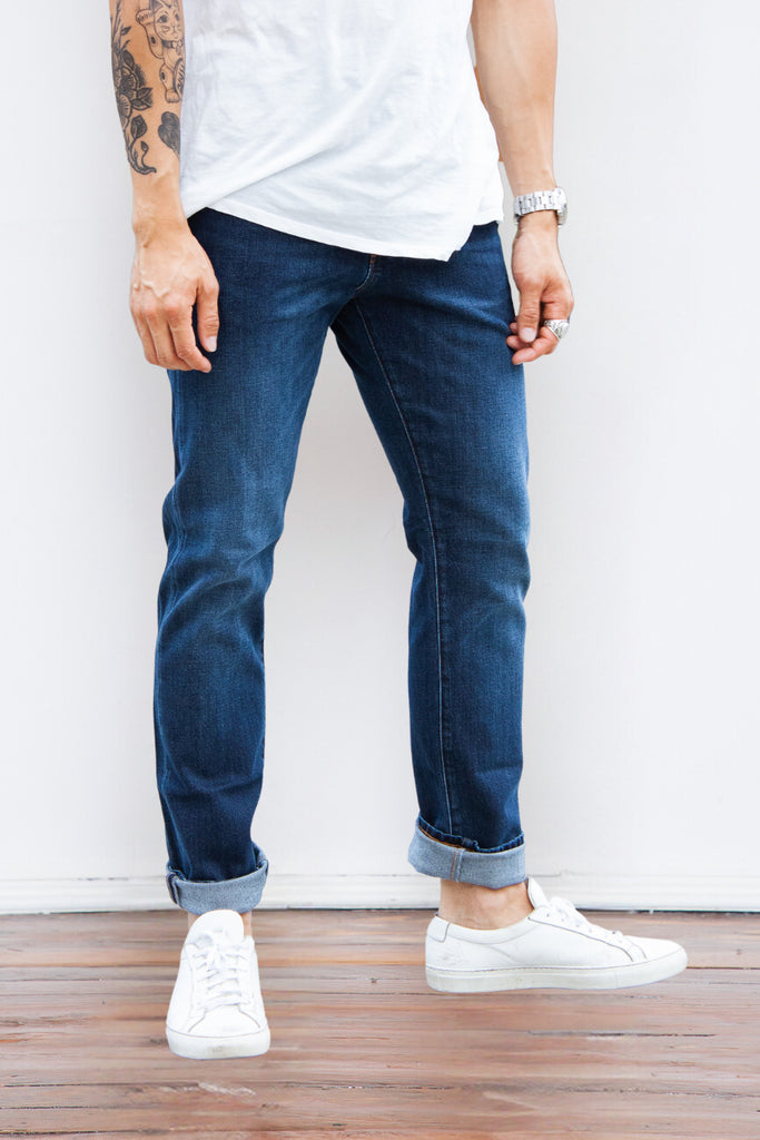 Mens Denim - Pants - C.O.F. Studio - M1 Slim - Indigo True Worn