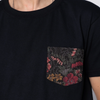 Naked & Famous - Pocket Tee - Black - Muted Flower Organic