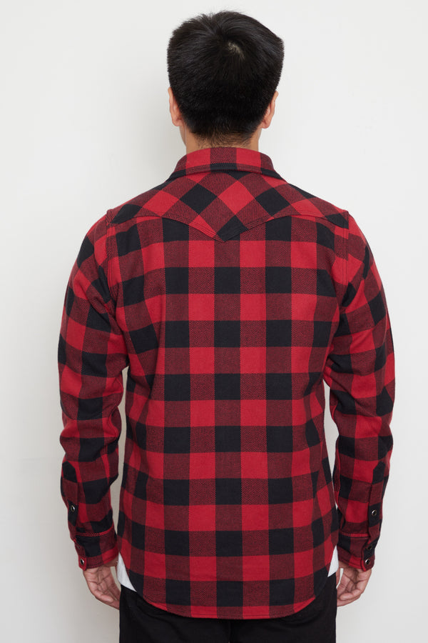 Iron Heart - Western Shirt - Ultra Heavy Flannel Buffalo Check - Red/Black