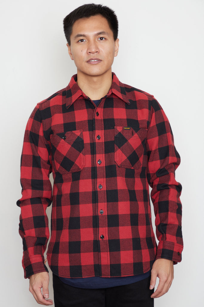 Iron Heart - Work Shirt - Ultra Heavy Flannel Buffalo Check - Red/Black