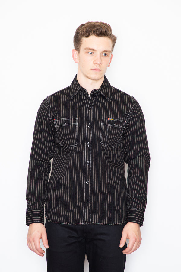 Iron Heart Work Shirt - Wabash Black-Dutil Denim