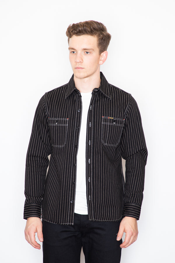 Iron Heart Work Shirt - Wabash Black-Dutil Denim