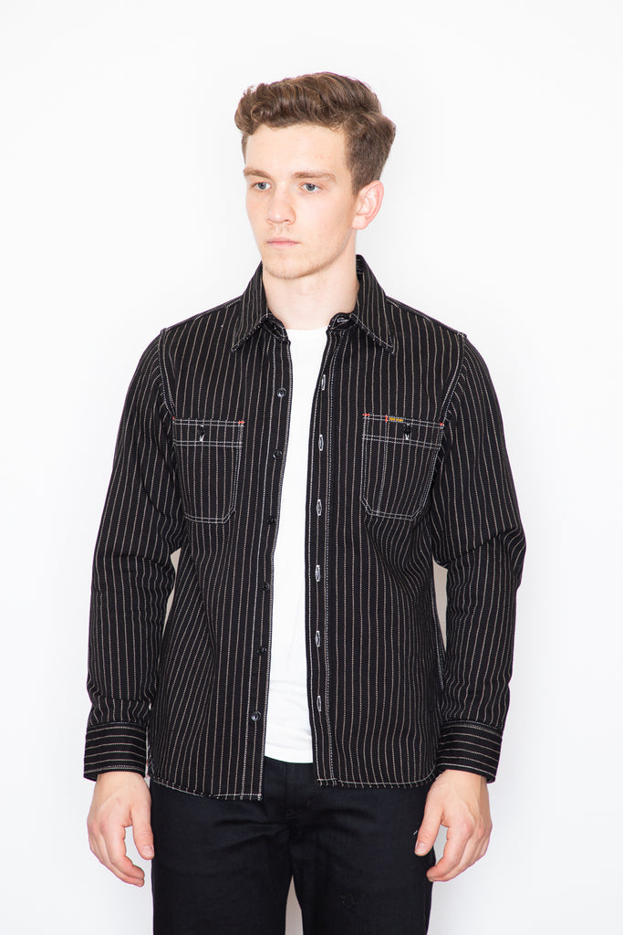 Iron Heart Work Shirt - Wabash Black-Dutil Denim
