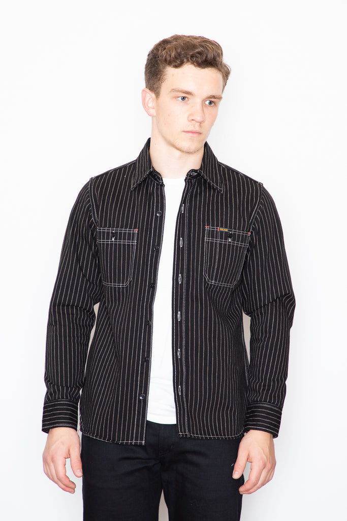 Iron Heart Work Shirt - Wabash Black-Dutil Denim