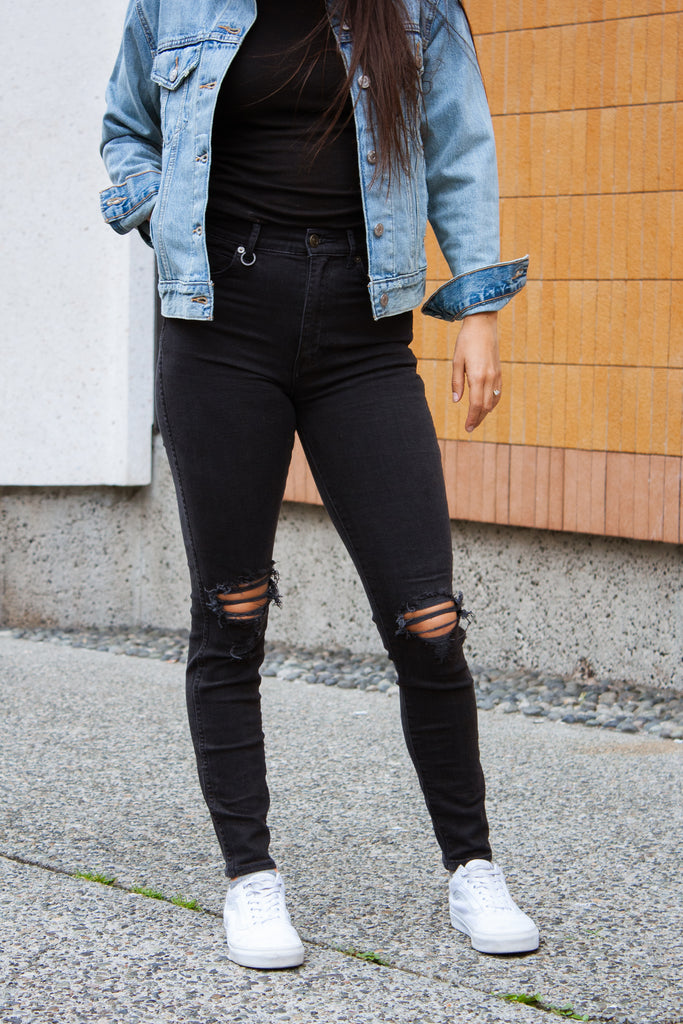 Neuw Marilyn High Rise Skinny - Busted Black Jeans & Apparel - Dutil Denim