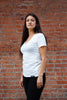 Dutil Women's V-Neck T-Shirt -  White Jeans & Apparel - Dutil Denim