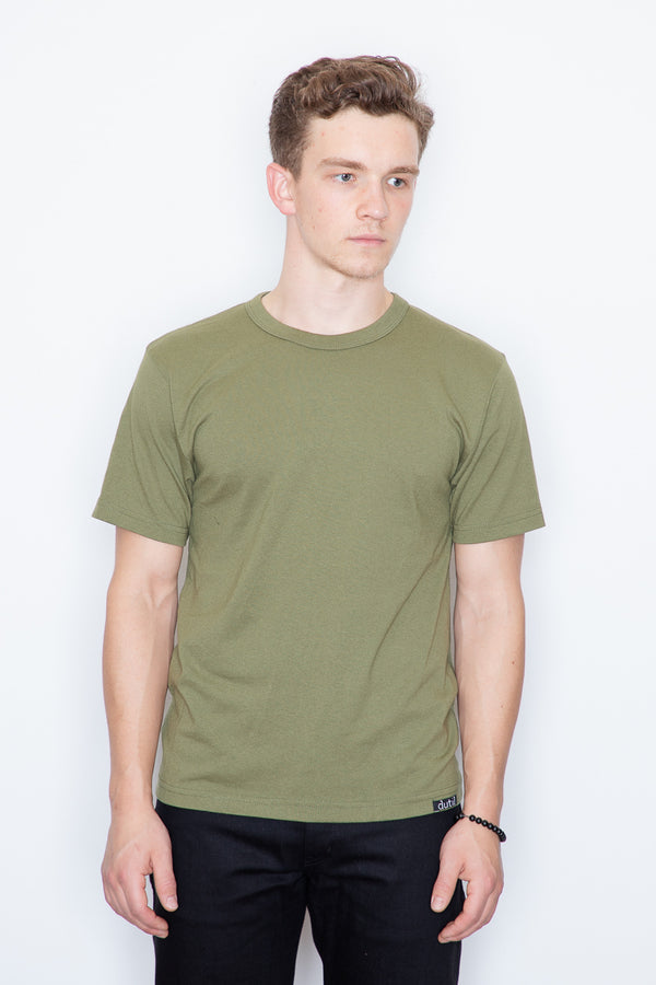 Meet your new favourite t-shirt. The muted green of this tee pairs really nicely with denim (and we would know!) This crewneck tee is inspired by vintage tees - expect a boxy, looser fit in the body. Recycled plastic bottles and recycled cotton give this t-shirt a soft feel.