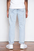 Why We Love It: The newest addition to Circle of Friend's collection and their widest jean. If you are looking for a comfortable jean, look no further!  Details: Fabric from Candiani Mills in Italy (emphasized by a single gold rivet on the coin pocket), buttons, rivets, & jacron patch from Italy, five button fly.  Fit: High rise with a generous amount of room in the thigh and a straight to wide leg  Colour: Vintage wash blue  Composition: 100% organic cotton  Origin: Made in Portugal